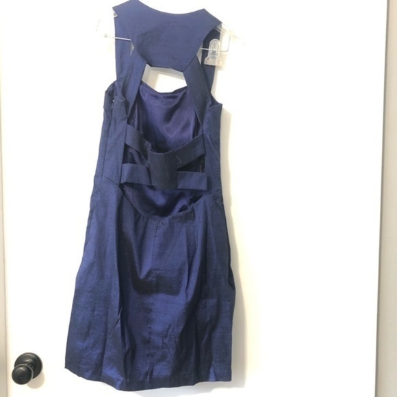 Jessica McClintock Blue Purple Open Back Dress 4 - Picture 10 of 12